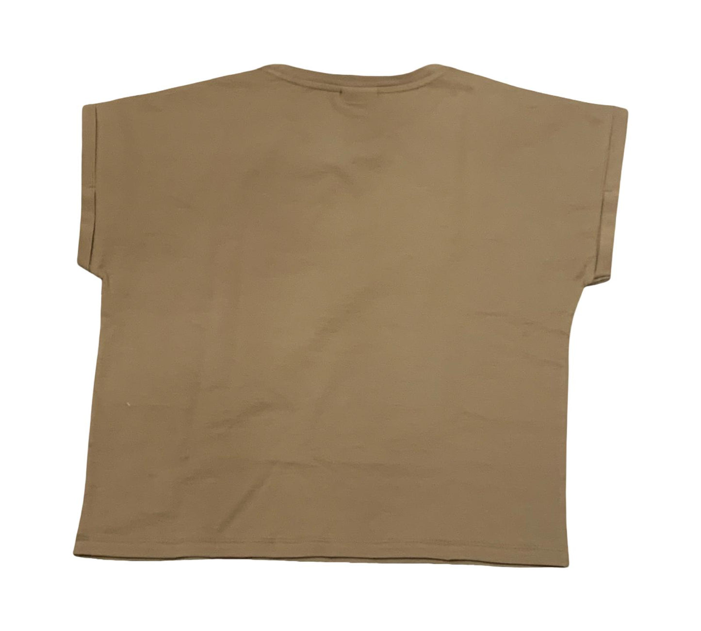 T-shirt manica corta Cotone Biscuit con Logo Freddy vista posteriore in colore marrone chiaro