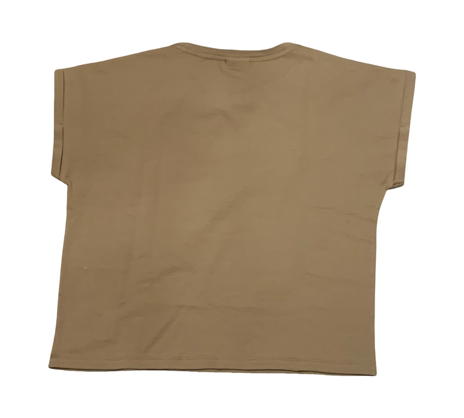 T-shirt manica corta Cotone Biscuit con Logo Freddy vista posteriore in colore marrone chiaro