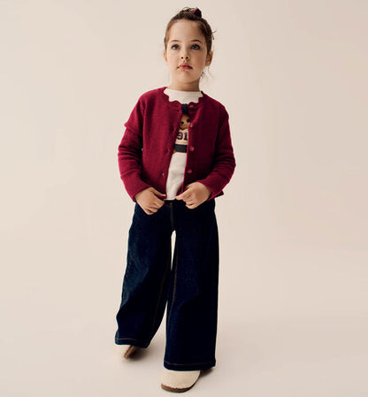 Jeans Bambina Denim Scuro Sarabanda Modello Largo Stretch – Vita Regolabile