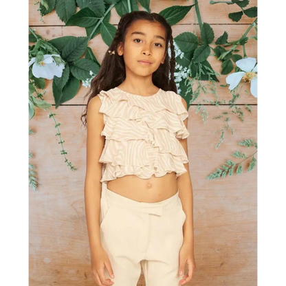Top elegante con balze per ragazza da 8 a 16 anni Y-Clù Y21006 - OOPS by BabyBimbo 0-16
