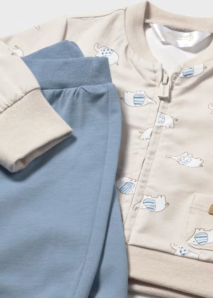 Tuta Neonato 3 Pezzi in Cotone Felpa Body e Pantalone - Mayoral