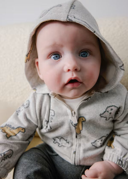 Completo Neonato 3 Pezzi Grigio con Felpa, Maglietta e Pantaloni