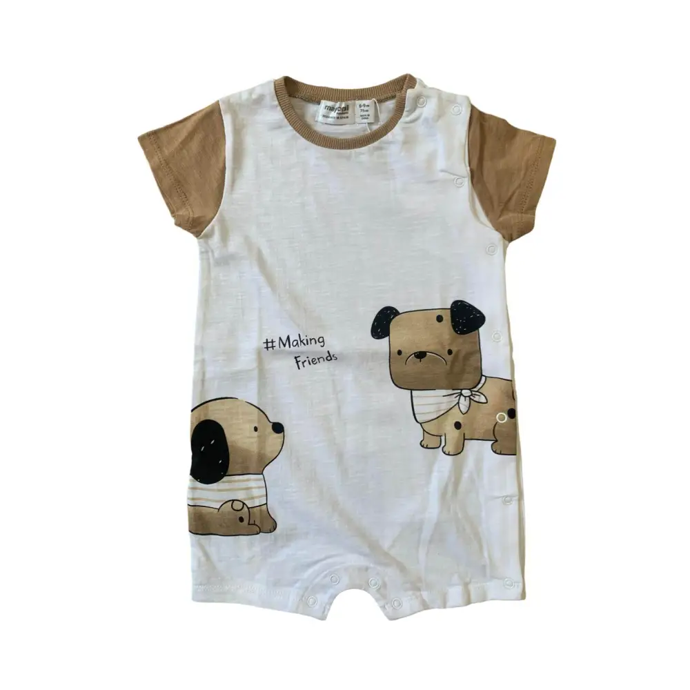 Tutina corta Bianca/beige per neonati 6-9mesi Mayoral - OOPS by BabyBimbo 0-16