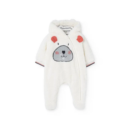Tutina di pelliccia per neonati in bianco con stampa Boboli 149004 - OOPS by BabyBimbo 0-16