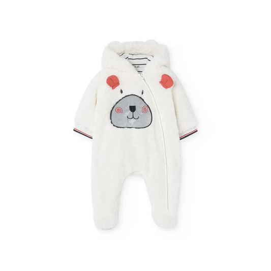 Tutina di pelliccia per neonati in bianco con stampa Boboli 149004 - OOPS by BabyBimbo 0-16