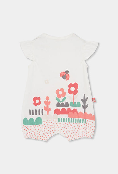 Pagliaccetto Neonata in Cotone Bianco con Coccinelle e Fiori - BOBOLI - OOPS by BabyBimbo 0-16
