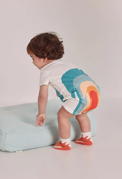 Tutina Neonato in Cotone Bianco con Elefantini – Maniche Corte– BOBOLI - OOPS by BabyBimbo 0-16