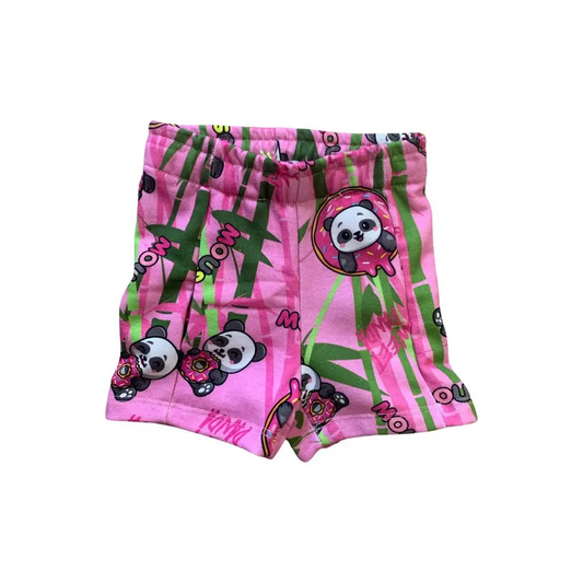 Shorts rosa bimba panda Mousse con elastico in vita e stampa panda divertente
