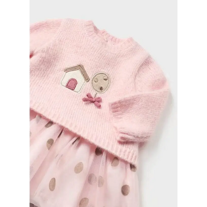 Vestito combined tricot e tulle pois neonata 0-18mesi Mayoral 02865-39 - OOPS by BabyBimbo 0-16