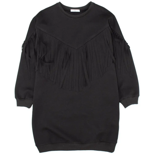 Vestito Nero felpa ragazza da 8 a 16 anni Y-Clù Y20203 - OOPS by BabyBimbo 0-16