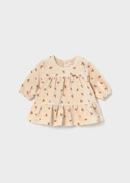 Vestito Vellutato Neonata con Stampa Floreale - Mayoral