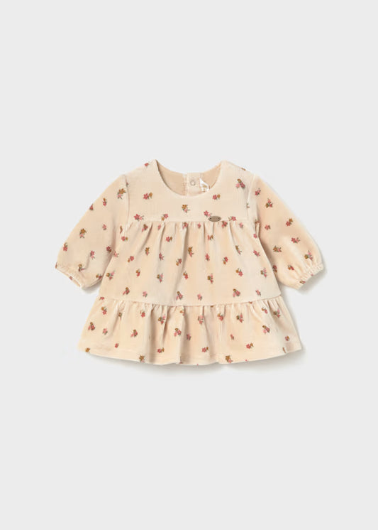 Vestito Vellutato Neonata con Stampa Floreale - Mayoral