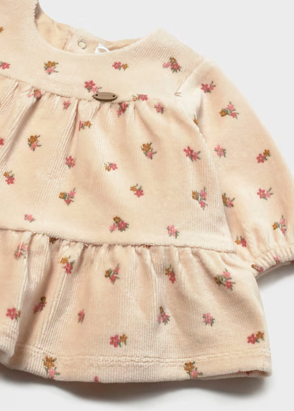 Vestito Vellutato Neonata con Stampa Floreale - Mayoral