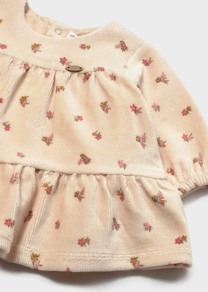 Vestito Vellutato Neonata con Stampa Floreale - Mayoral