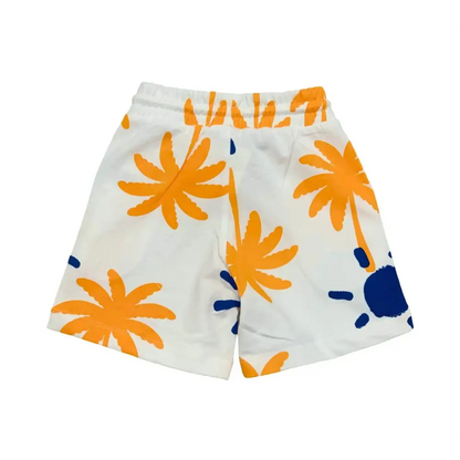 Pantaloncini bianchi con fantasia arancione e blu COMPLETO CORTO FANTASIA BAMBINO Y-CLU