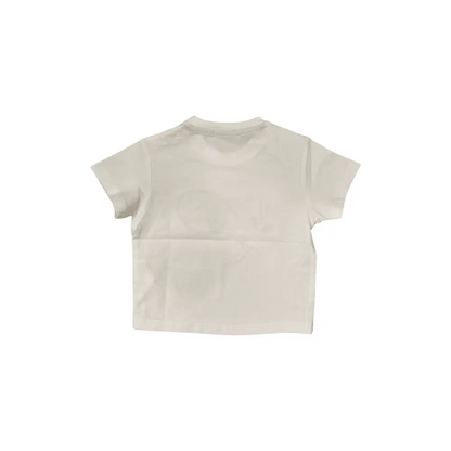 Maglietta bianca neonato vista posteriore in cotone Y Clu semplice e morbida completo neonato pantalone e maglietta