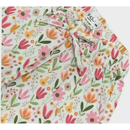 Maglietta e pantaloni fiori bimba Y-Clù completo con stampa floreale colorata per bambine