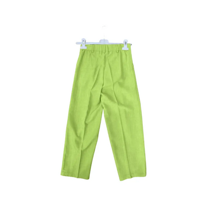 pantaloni verdi bambina elastico vita taglio dritto cotone leggero comodi per gioco quotidiano