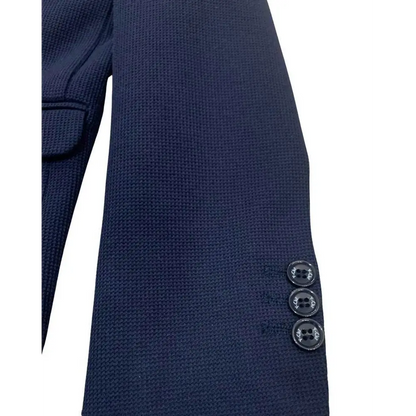 giacca elegante ragazzo 8-16 anni blu navy manica con trama tessuto tre bottoni e taschino