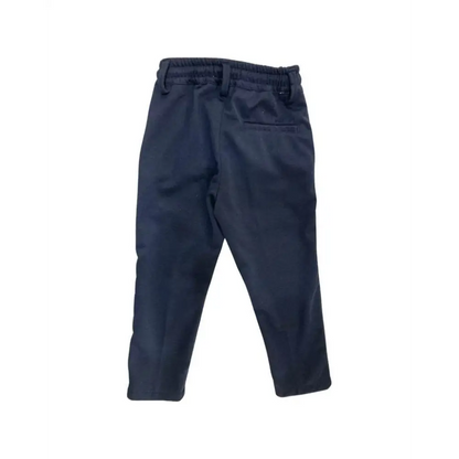 pantaloni stretch bambino 3-7 anni blu scuro elasticizzati modello YClu con vita elastica tasca posteriore e gamba affusolata
