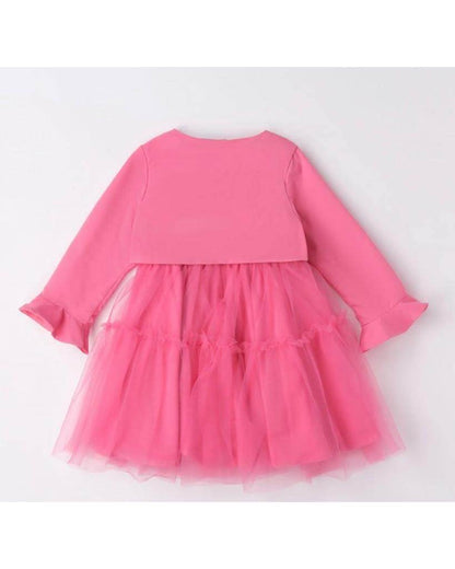 Abito cerimonia Fuxia con coprispalle bambina da 9 mesi a 8anni Sarabanda 06241 2426 - OOPS by BabyBimbo 0-16