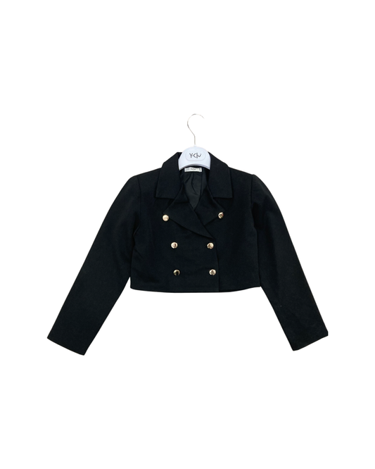 giacca , Giacca corta colore nero per bambina da 8anni a 16anni Y-Clù Y18093 - BabyBimbo 0-16, abbigliamento bambini