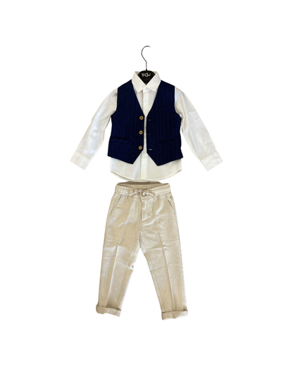 gilet , Gilet a righe foderato blu/rig per Bambino da 3anni a 7anni Y-Clu BYB9361 - BabyBimbo 0-16, abbigliamento bambini