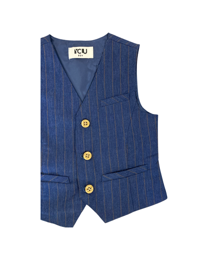 gilet , Gilet a righe foderato blu/rig per Bambino da 3anni a 7anni Y-Clu BYB9361 - BabyBimbo 0-16, abbigliamento bambini