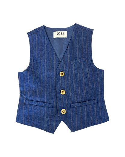 gilet , Gilet a righe foderato blu/rig per Bambino da 3anni a 7anni Y-Clu BYB9361 - BabyBimbo 0-16, abbigliamento bambini