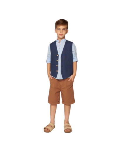 gilet , Gilet rigata per Ragazzo da 8anni a 16anni Y-Clù BY9011 - BabyBimbo 0-16, abbigliamento bambini