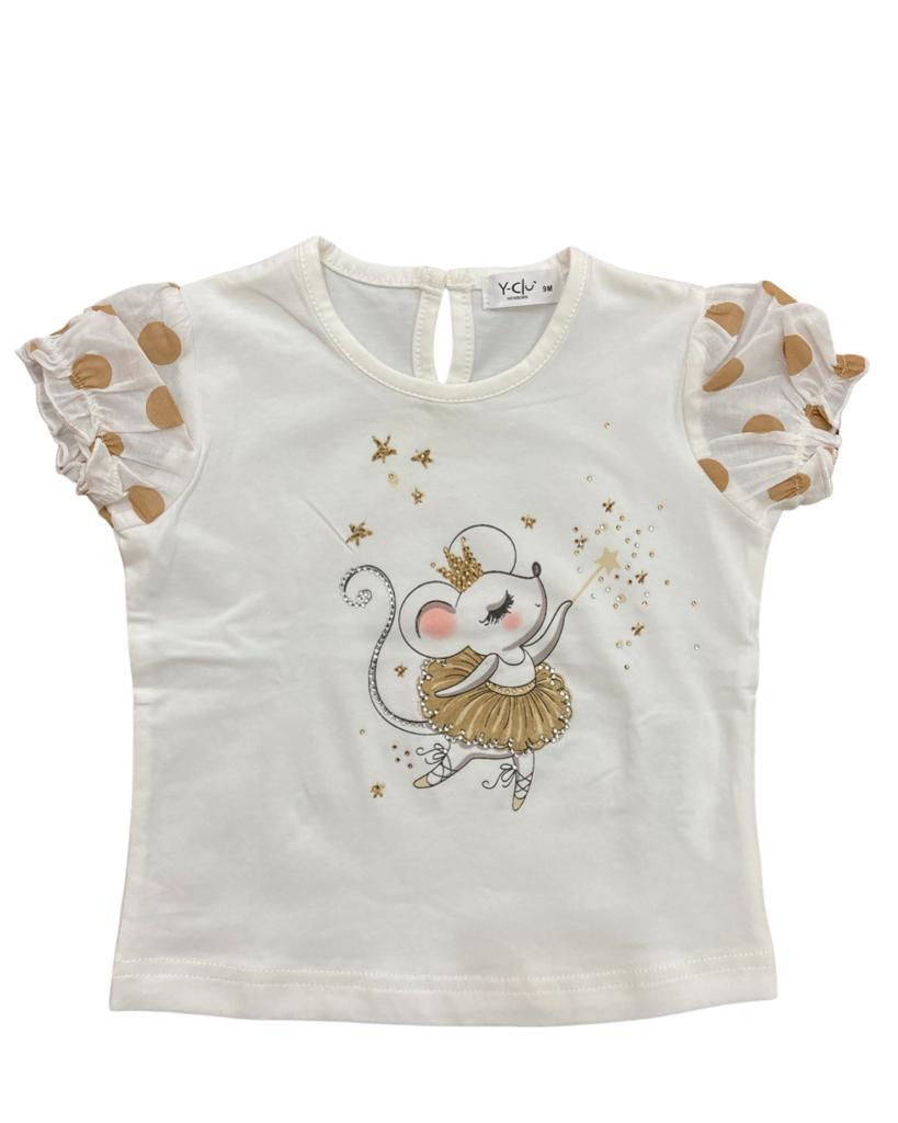 maglietta , Maglietta ballerina per neonata Pois Y-Clu YN9799 - BabyBimbo 0-16, abbigliamento bambini