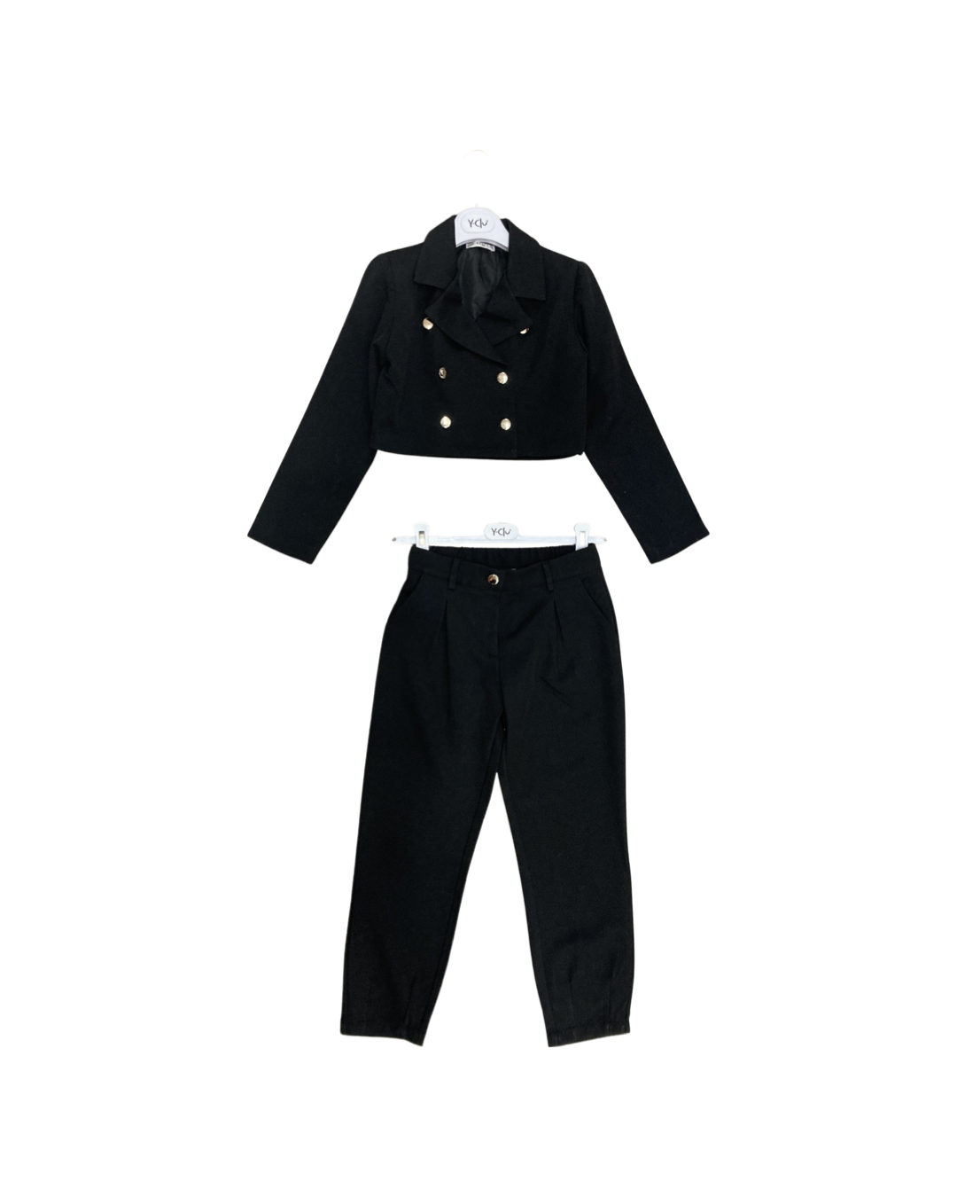 pantalone , Pantalone colore nero per bambina da 8anni a 16anni Y-Clù Y18093 - BabyBimbo 0-16, abbigliamento bambini