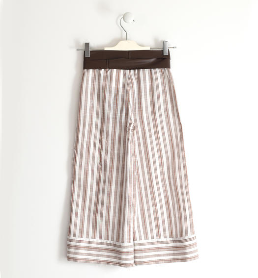 pantalone , Pantalone con cintura bambina in gaucho 100% cotone per Bimba Sarabanda 04225 - BabyBimbo 0-16, abbigliamento bambini