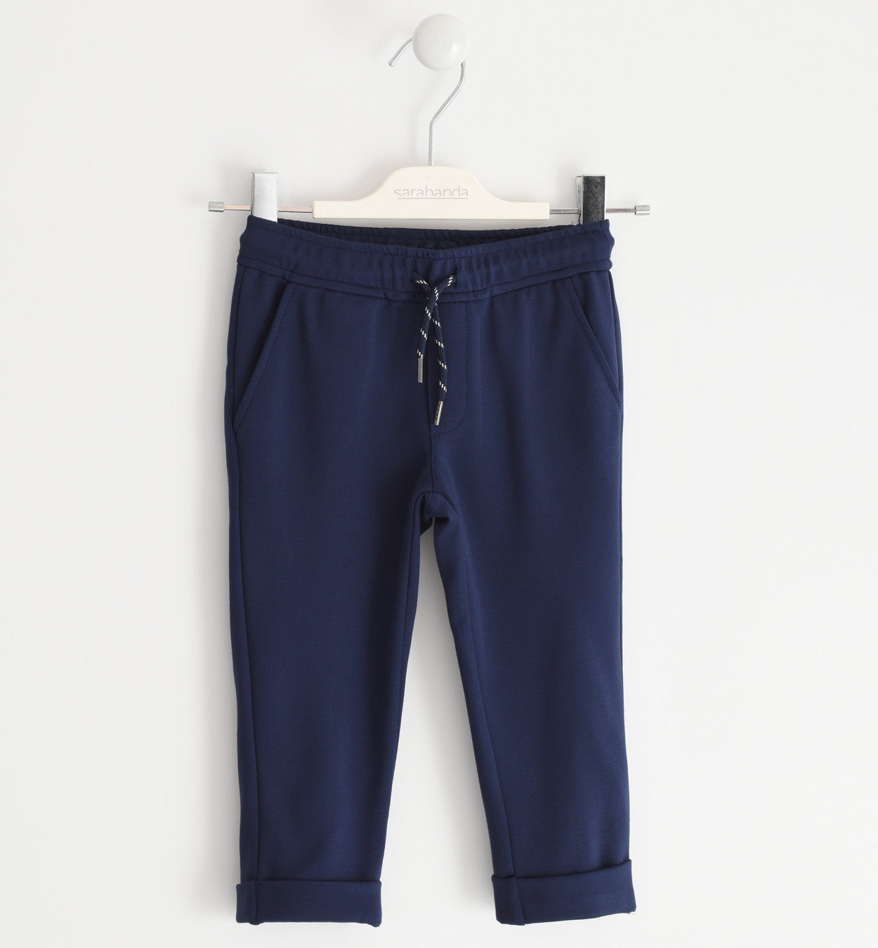 Pantalone , Pantalone in punto milano  per bimbo colore Navy Sarabanda 0j141 - BabyBimbo 0-16, abbigliamento bambini