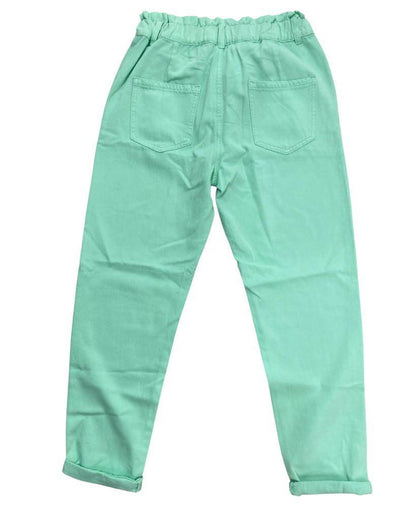 ABITO , Pantalone large fit, vita alta colore Verde in cotone per Bimba Y-Clù - BabyBimbo 0-16, abbigliamento bambini