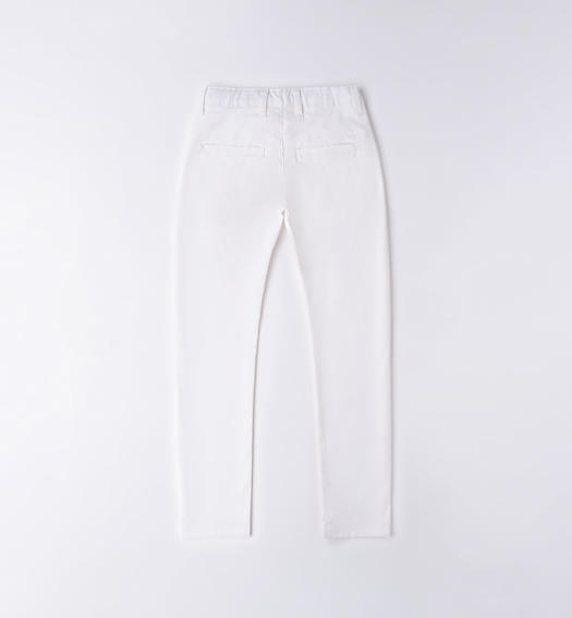pantalone , Pantalone lungo elegante slim fit White ragazzo da 8 a 16 anni Sarabanda 06332 - BabyBimbo 0-16, abbigliamento bambini