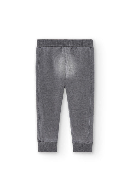 pantaloni , Pantalone morbide effetto jeans slavati con pulsino per bambino 18mesi-8nni Boboli 390013 grey - BabyBimbo 0-16, abbigliamento bambini