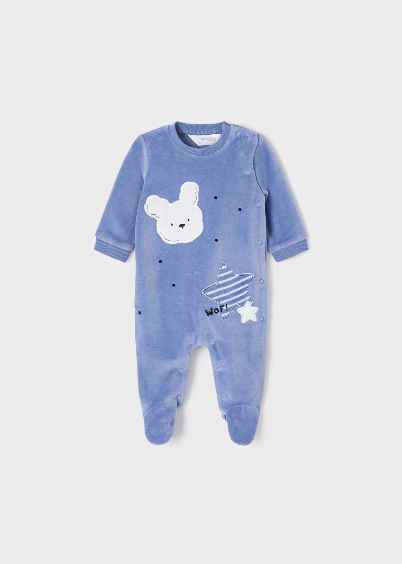 Abbigliamento per bambini , Set 2 pigiami velluto neonato ECOFRIENDS MAYORAL 2632 blu - BabyBimbo 0-16, abbigliamento bambini