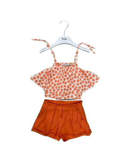 pantalone , Shorts  orange per bambina da 3anni a 7anni Y-Clu YB19526 - BabyBimbo 0-16, abbigliamento bambini