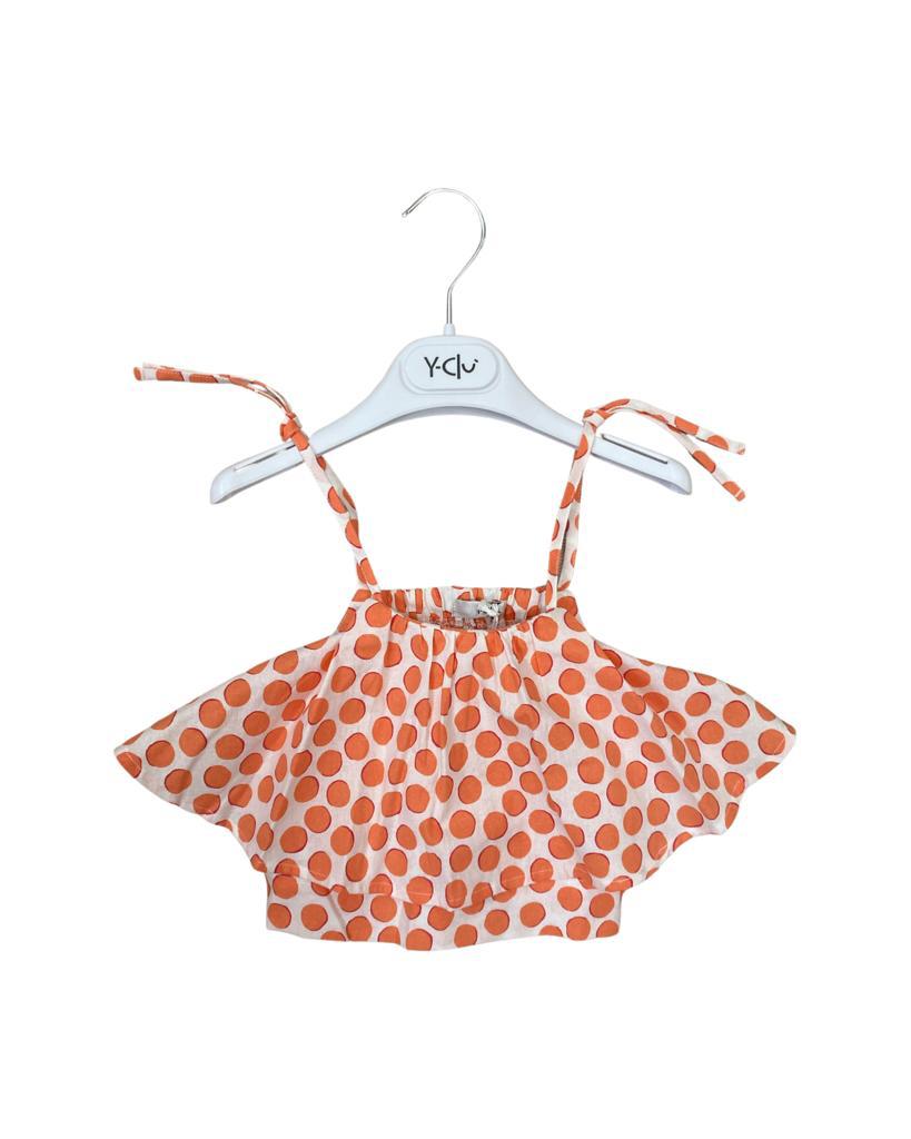 top , Top Pois  orange/bianco per bambina da 3anni a 7anni Y-Clu YB19530 - BabyBimbo 0-16, abbigliamento bambini