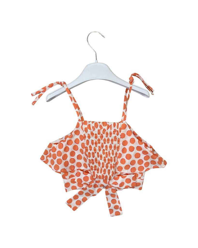 top , Top Pois  orange/bianco per bambina da 3anni a 7anni Y-Clu YB19530 - BabyBimbo 0-16, abbigliamento bambini