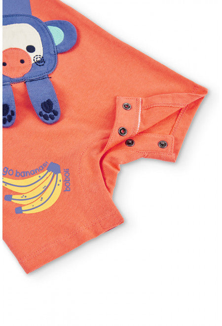 Tutina Corta , Tutina corta "animali" arancione per neonati Boboli 146090 - BabyBimbo 0-16, abbigliamento bambini